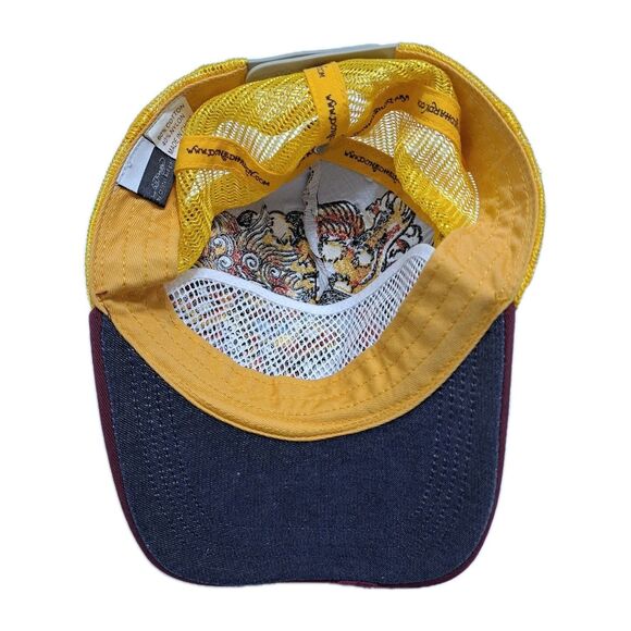 Vintage ED HARDY by Christian Audigier Yellow Red Dragon Graphic Mesh Snapback - Picture 6 of 10
